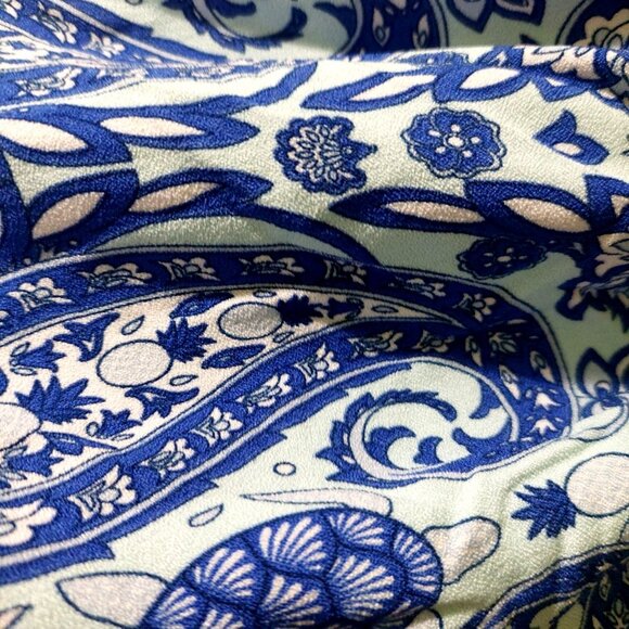 Simply Southern XL Blue Paisley Smocked Dress W/ Puffed Sleeves~Crisscross Back - Picture 10 of 10